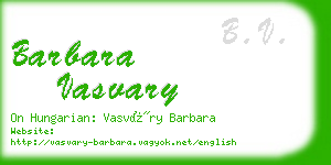 barbara vasvary business card